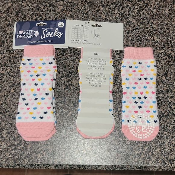 Doggie Design Dog Socks Pet Non-Skid Non-Slip Size XL New